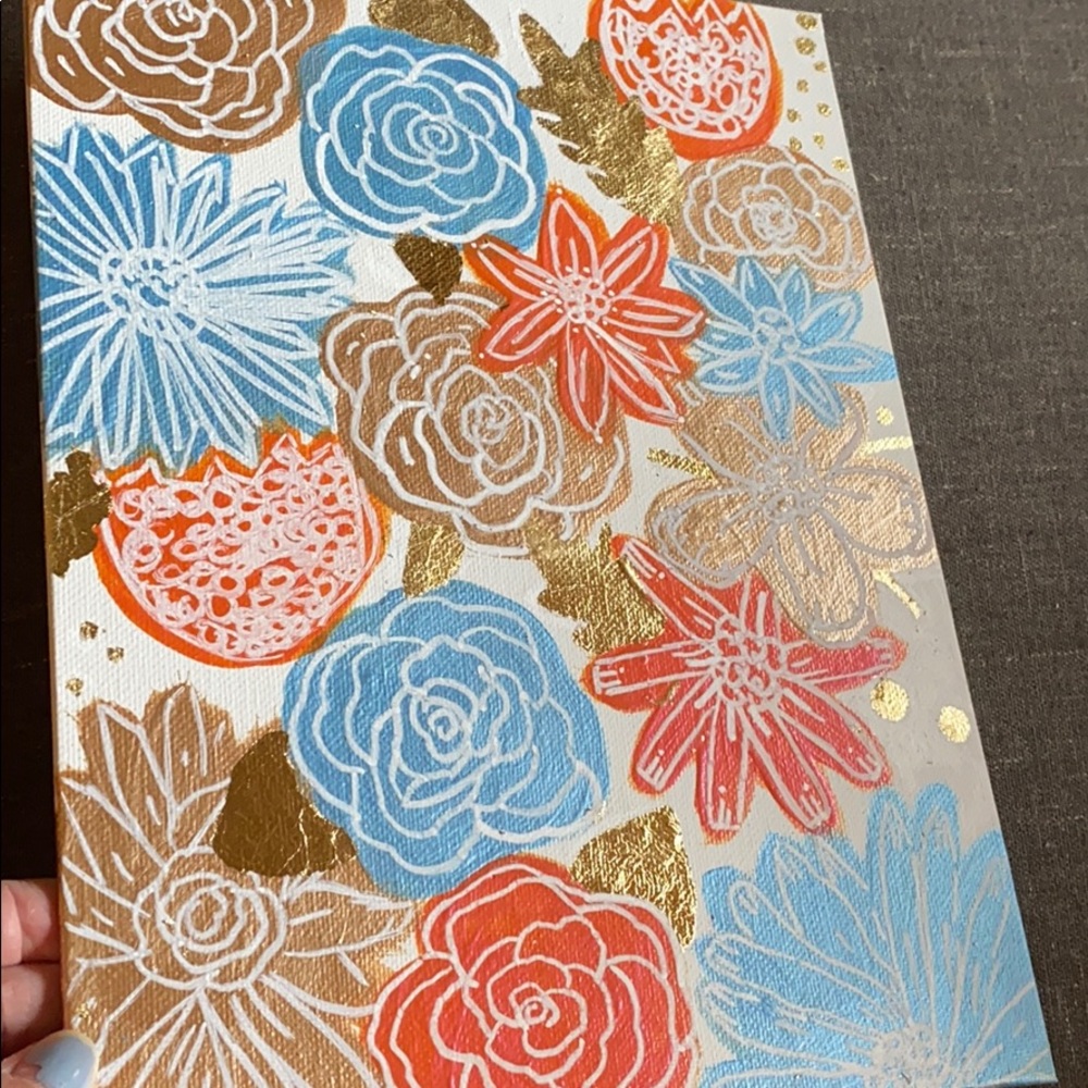 Original Floral Doodle Painting - Picture 7 of 8